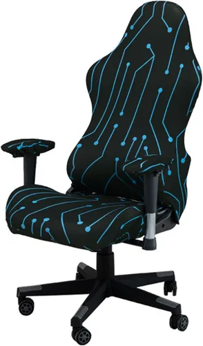 Vista 7 de Fundas para sillas de videojuegos, con funda para reposabrazos, fundas para sillas de computadora, elásticas, lavables a máquina, funda de asiento