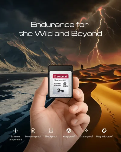 Vista 7 de Transcend CFexpress830 - Tarjeta de memoria de 512 GB, hasta 3500 MB/s, captura de video 4K8K para Canon