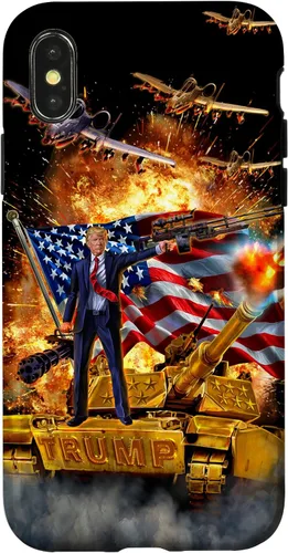 Vista 5 de iPhone 16 Presidente Donald Trump monta una funda dorada