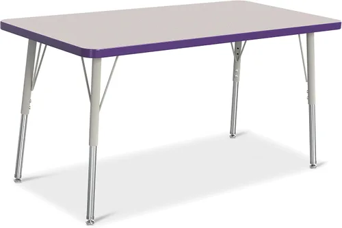 Vista 3 de Berries Mesa rectangular para actividades, altura A, Gris/Negro/Negro, 1
