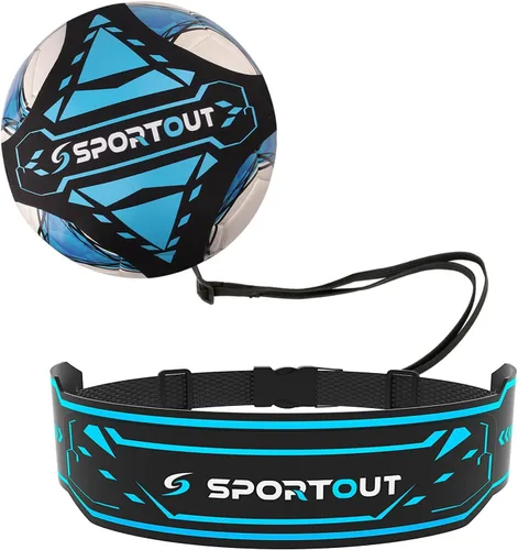 Vista 8 de Sportout Equipo de entrenamiento de voleibol/fútbol, entrenador individual, cinturón ajustable para niños y adultos