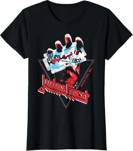 Vista 7 de Camisetas y camisetas gráficas de acero británico Judas Priest para hombres y mujeres