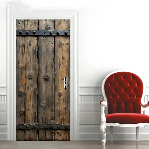 Vista 44 de Adhesivos 3D para puerta, murales para despegar y pegar, puerta de madera, papel tapiz autoadhesivo, extraíble, PVC, impermeable, póster para Puerta