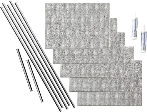 Vista 17 de FASÄDE Kit de protector contra salpicaduras de vinilo decorativo martillado de 15 pies cuadrados en bronce antiguo