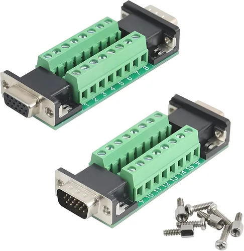 Vista 8 de 2PCS RS232 DB9 conector hembra y macho en una placa de ruptura