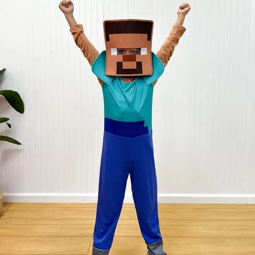 Vista 4 de Disguise Recycled Blend Steve Costume, Official Minecraft Costume
