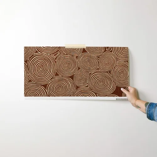 Vista 7 de Peel & Stick Wallpaper Swatch - Spirals Circle Brown Ivory White Cream Mudcloth Dot Tribal Minimal African Midcentury Modern Mod Custom Removable