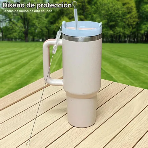 Vista 7 de Cepillo Limpiador de Pajita Stanley, Reutilizable Extra Largo para Taza Stanley de 40/30/20 oz, Cepillo de Limpieza de Pajitas de 10mm de Ancho