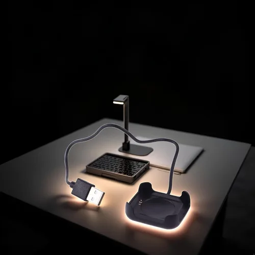 Vista 6 de Cable de carga negro para reloj inteligente HW22, cargador magnético, soporte de muelle, cable de carga USB, adaptadores y cargadores, accesorios