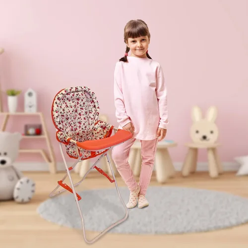 Vista 6 de Silla alta plegable para muñeca de bebé, accesorios para muñecas, muñecas y accesorios para silla alta para muñecas de 18 pulgadas, juego