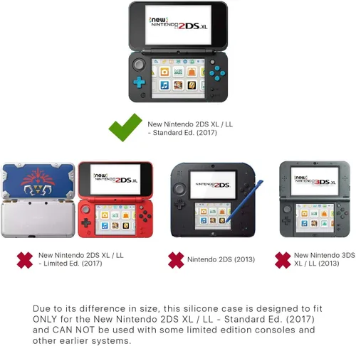Vista 4 de RDFJ Funda rígida para 2DS XL, funda rígida antiarañazos, accesorios para 2DS XL (translúcido)