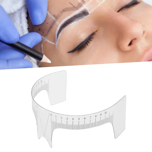 Vista 8 de Regla profesional de posicionamiento de cejas Microblading Brow Shape Design Ruler Herramienta de medida (B) Piercing y suministros