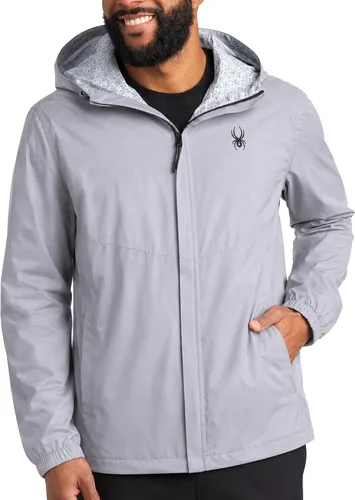 Vista 9 de Spyder Chaqueta impermeable para hombre - Cortavientos con capucha ligera e Negro