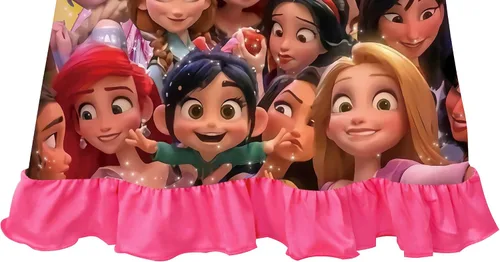 Vista 4 de WNQY Vestido casual con estampado de dibujos animados de princesa para niñas pequeñas