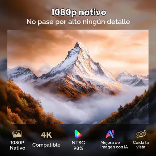 Vista 3 de Google TV Smart Outdoor Projector, 4K Projector with WiFi and Bluetooth Negro