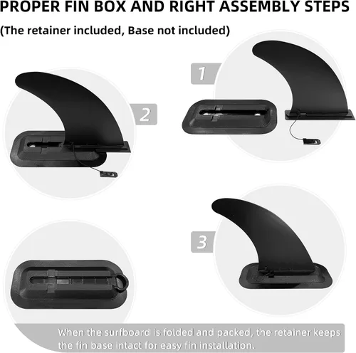 Vista 8 de LEDONNE Aleta de centro de surf y SUP de 9 pulgadas, 2 piezas (USD 4.99/1 piezas) con 1 pin adicional Instalación sin herramienta-Aleta de 9