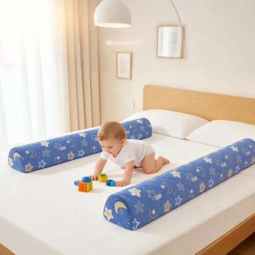 Vista 2 de Ceekliybear Paquete de 1 protector de cama de espuma de alta calidad para niños pequeños, rieles de cama antideslizantes para camas individuales