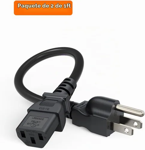 Vista 6 de CableCreation Paquete de 2 cables de alimentación universales NEMA 5-15P a