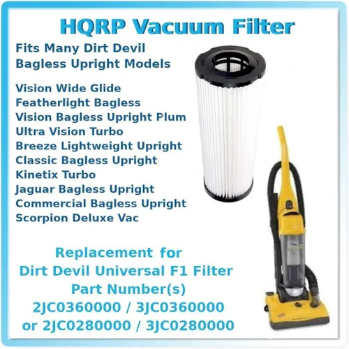 Vista 6 de HQRP Filtro de repuesto para Dirt Devil F1 3JC0280000 2JC0280000 F-1 compatible con M085525 M085800 M085805 M085806 M085810 M085830 M085835 M088835