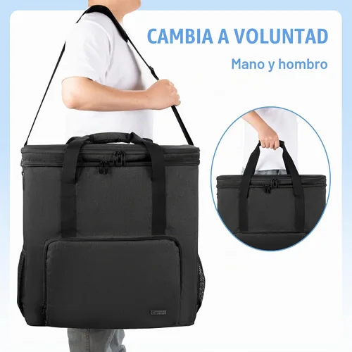 Vista 6 de CURMIO Estuche de transporte de PC de doble capa, bolsa de viaje para Negro