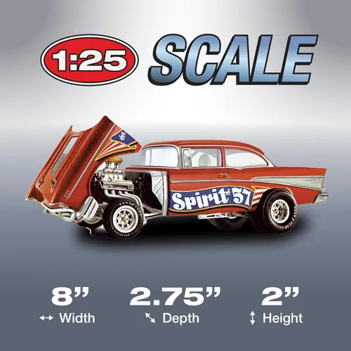 Vista 4 de MPC 1957 Chevy Bel Air Spirit de 57" 1:25 Kit de modelo a escala 1:25