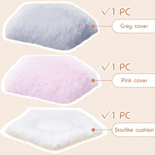 Vista 3 de Cama lavable para perros, camas para perros pequeños, 2 piezas, funda de cama extraíble lavable y esponjosa para mascotas, almohadilla reemplazable