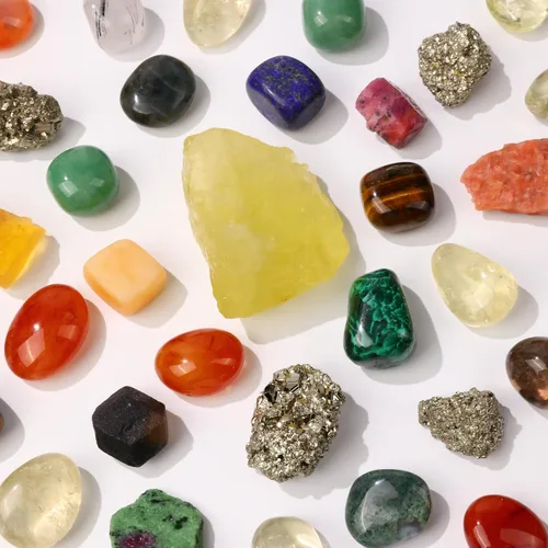 Vista 2 de Juego de 38 cristales y piedras curativas. Juego de cristales curativos de 65 onzas para meditación, colección de cristales, decoración. Juego