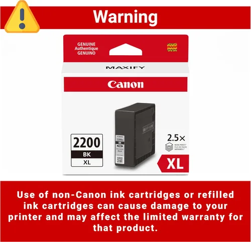 Vista 5 de Canon PGI-2200XL Depósito de tinta negra de pigmento genuino, compatible con impresoras IB4120, MB5420, MB5120, IB4020, MB5020 y MB5320 (opcional)