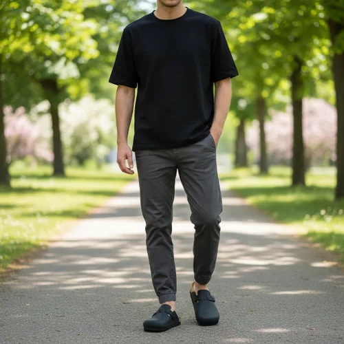 Vista 7 de CUSHIONAIRE Haze Zuecos para hombre, cómodos zuecos sin cordones para hombre con soporte de arco y plantilla de gamuza de corcho, zapatos perfectos