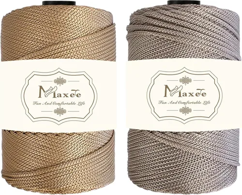 Vista 7 de Cordón de macramé de poliéster de alta calidad de 0.118 in × 218 yardas, 0.118 in, 100% polipropileno, ideal para ganchillo, ganchos de pared