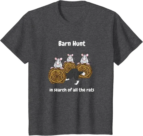 Vista 21 de Funny Barn Hunt - En busca de las ratas con Border Collie Camiseta, Negro