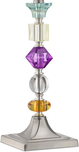 Vista 5 de Bijoux - Lámpara de mesa de 25 1/2" de alto, acrílico, color morado Acrílico apilado sombra púrpura