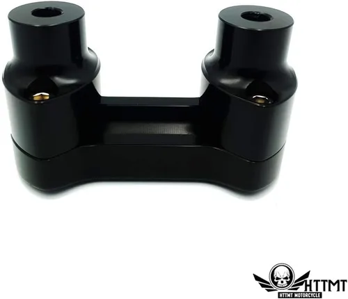 Vista 3 de HTTMT- US-TGHD-HBS009-BK- Kit de elevador/abrazadera superior de manillar resistente de 1" 1 pulgada cromado de 2" de altura compatible con Harley