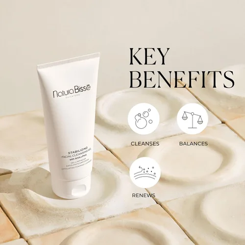 Vista 3 de Natura Bissé Gel limpiador facial estabilizador con AHA + PHA, limpiador espumoso exfoliante, limpia, exfolia y equilibra, para pieles normales