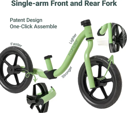 Vista 3 de Bicicleta de equilibrio de 12" verde