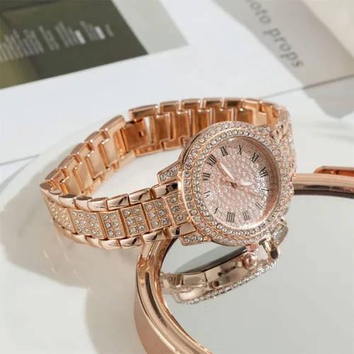 Vista 7 de CdyBox Juego de 3 relojes analógicos de cuarzo con diamantes de imitación para mujer, 3 unidades, Moderno