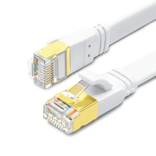 Vista 10 de CAT8 Cable de Ethernet, alta velocidad, 40 Gbps, 2000 MHz, SFTP, cable de Internet de red LAN con conector RJ45 chapado en oro para router, módem