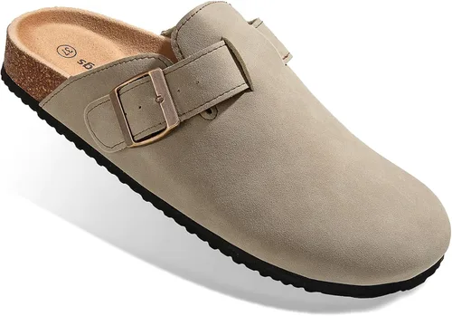 Vista 22 de BULLIANT Zuecos pantuflas sandalias de enfermería zapatos de trabajo para hombres y mujeres, parte superior con forro polar + plantilla de corcho