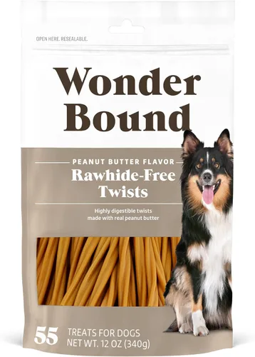 Vista 8 de Wonder Bound Palitos para perros con sabor a tocino y queso, 55 unidades, golosinas para perros sin piel cruda, masticables de salud dental