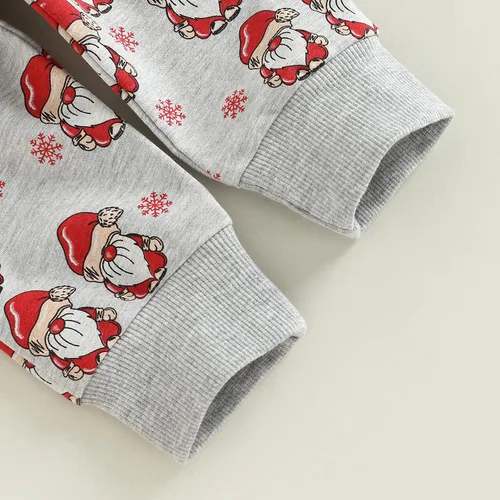 Vista 6 de Conjunto de sudadera de manga larga con cuello redondo para bebés y niñas ropa de otoño