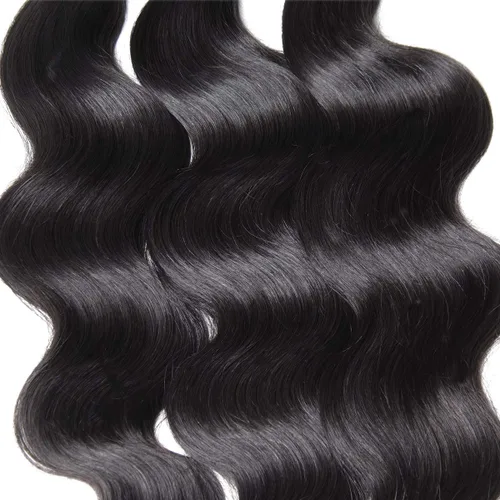 Vista 4 de Unice - Cabello ondulado brasileño 8A, cabello virgen, 3 unidades, extensiones tejidas de 100 % cabello humano, color natural, 3.3 a 3.5 onzas