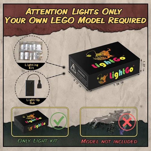 Vista 2 de LightGo Kit de iluminación LED diseñado para Batman vs The Joker Chase, compatible con Lego 76224 Batmobile Building Set, no incluye