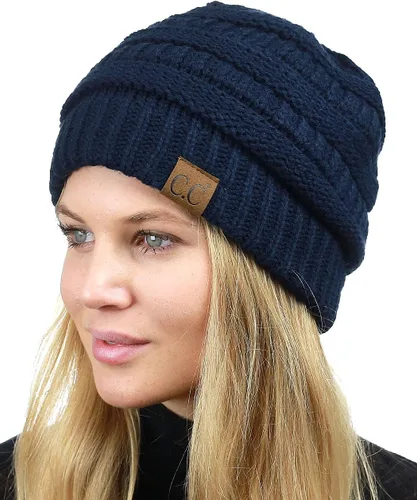 Vista 92 de C.C Trendy Warm Chunky Soft Stretch Cable Knit Beanie
