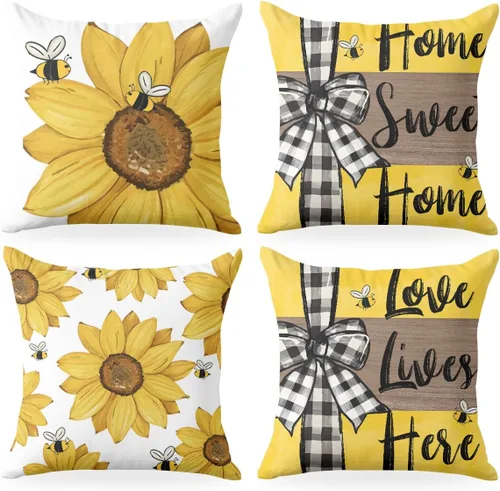 Vista 14 de 2 piezas de fundas de almohada de 18 x 18 pulgadas, fundas de almohada de estilo coqueto, fundas de almohada decorativas con arco rosa, fundas