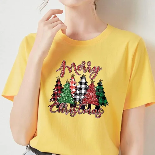 Vista 2 de Parches de transferencia de calor navideños con diseño de ciervo, árbol de Navidad, automóvil, vinilo para planchar para otoño, invierno, Navidad