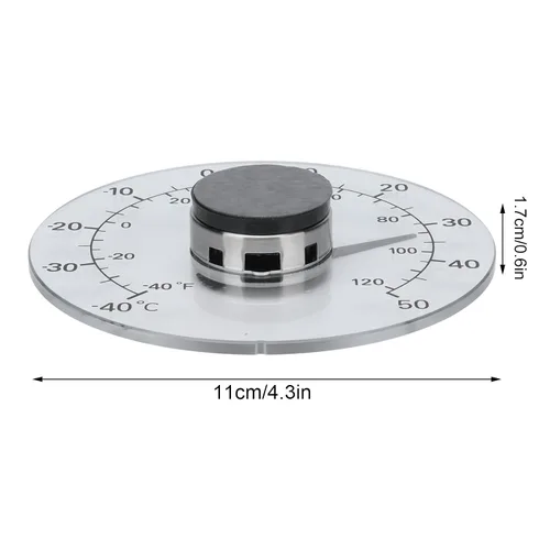 Vista 2 de Termómetro de ventana para exteriores, termómetro para ventana adhesiva, temperatura para interiores y exteriores, impermeable, esfera transparente