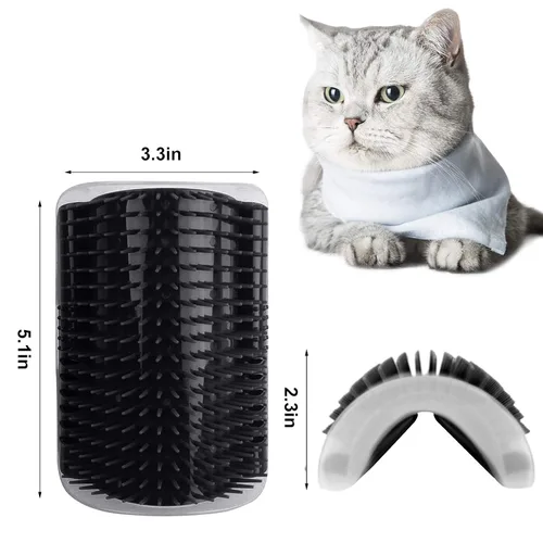 Vista 4 de Paquete de 2 rascadores de esquina para gatos más suaves para pared, cepillo de masaje para aseo de mascotas, rascador facial para gatitos con pelo