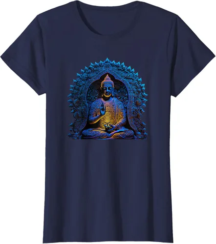 Vista 30 de Estatua de Buda Yoga Budismo Zen Buddhism Meditation T-Shirt Negro