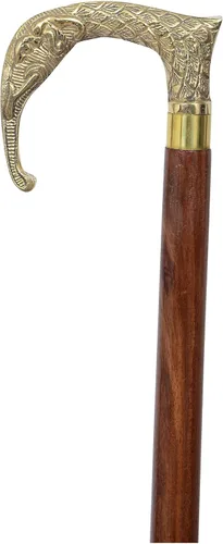 Vista 2 de Latón grande Elaphant Nautical Cane Handle Big Elephant Latón Curvo Manija curvada, regalo asequible