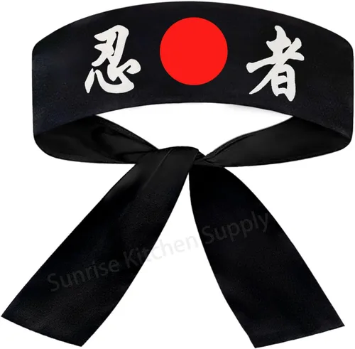 Vista 8 de Sunrise Kitchen Supply - Diadema de karate japonesa para chef de sushi hachimaki, 2 piezas